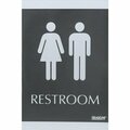 Headline Signs Signs, ADA, inRESTROOMin, Adhesive, 6inx9in, Silver/Black HDS4249